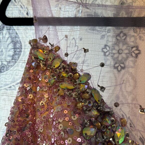Mac‎ Duggal Lavender Sequin Prom Dress Size 6 - Picture 6 of 14